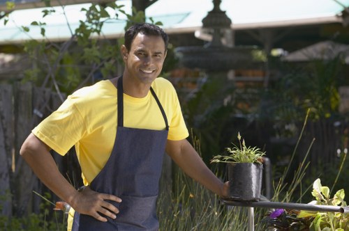 Gardeners in Kenley improving a landscaped outdoor area